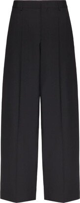 Wide-Leg Wool Trousers-AD