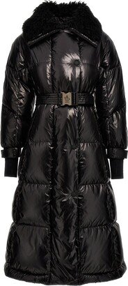 Belted Long-Sleeved Down Jacket-AC