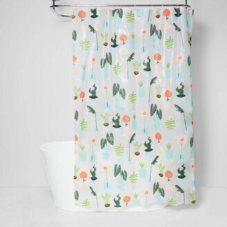 Plants Shower Curtain Green