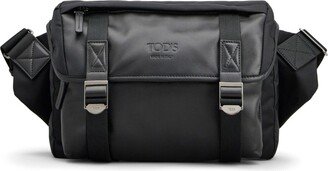 Debossed-Logo Leather Belt Bag