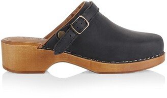 Leather Buckle Clogs