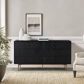 Carnaby Black Solid Wood 6 Drawer Dresser