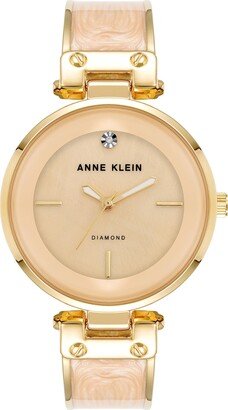 Women's Genuine Diamond Dial Bangle Watch-AA