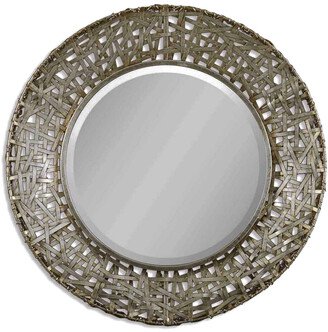 Alita Champagne Woven Metal Mirror