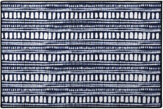 Door Mats: Shibori - Organic And Loose Lines And Dots Door Mat, Blue