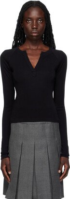 Fax Copy Express Black V-Neck Long Sleeve T-Shirt