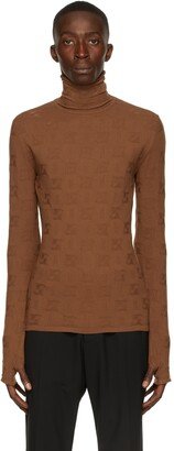 Brown All Over Logo Turtleneck