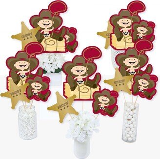 Big Dot Of Happiness Little Cowboy - Baby Shower or Birthday Centerpiece Sticks - Table Toppers-15 Ct