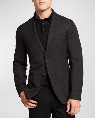 Men's Herringbone Two-Button Wool Jacket