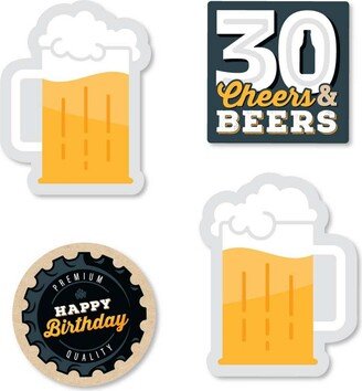 Big Dot Of Happiness Cheers and Beers to 30 Years - Diy Shaped 30th Birthday Party Cut-Outs - 24 Ct