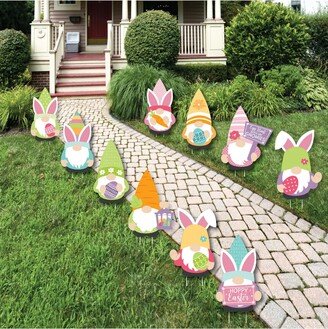 Big Dot Of Happiness Easter Gnomes - Lawn Decor - Outdoor Spring Bunny Party Yard Decor - 10 Piece