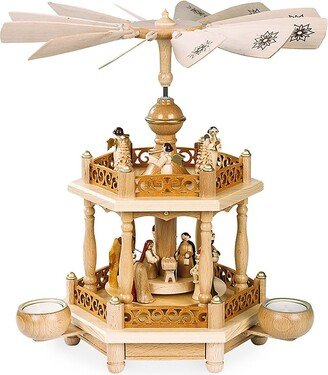 Alexander Taron Richard Glaesser Two-Tier Nativity Scene & Angel Musicians Wood Pyramid