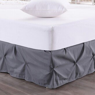 Sweet Home Collections Hudson Pintuck Bed Skirt Ruffle with 14 Drop, Full, Gray