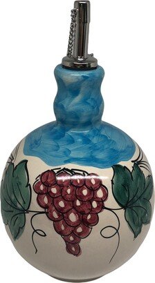 Italian Ceramic Olive Oil Bottle Decanter Olive Oil Decorated Lemon Fruit Made in Italy