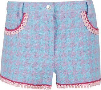 Houndstooth Tassel Trim Shorts