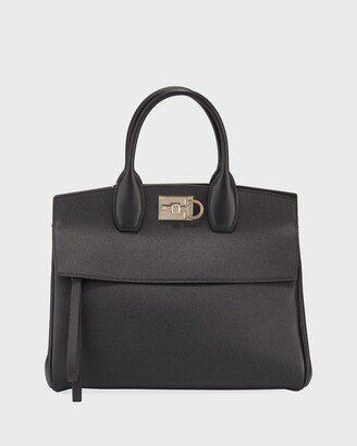 Studio Medium Grainy Leather Satchel Bag