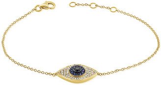 Sabrina Designs 14K 0.96 Ct. Tw. Diamond & Sapphire Evil Eye Bracelet