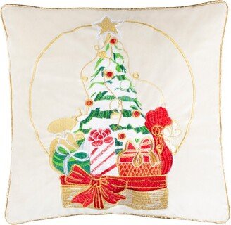 Junie Pillow - Beige/Red - 18 X 18