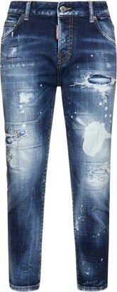 Distressed Cropped Jeans-AC