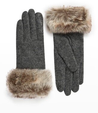 Pia Rossini Monroe Touch Screen Gloves w/ Faux-Fur Cuffs