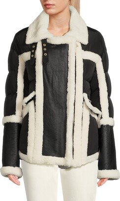 Garnier Shearling Trim Biker Jacket