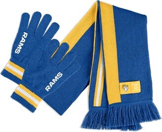 Women's Wear by Erin Andrews Los Angeles Rams Scarf and Glove Set - Blue, Yellow