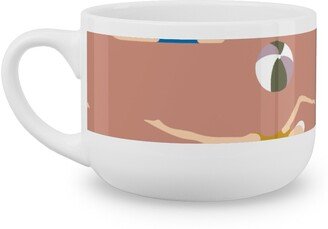 Mugs: New Nautical Beach Babes - Muddy Clay Latte Mug, White, 25Oz, Pink