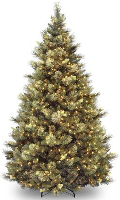 National Tree Company National Tree 7.5' Carolina Pine Hinged Tree with Flocked Cones and 1000 Clear Lights