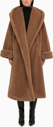 Wide camel teddy coat