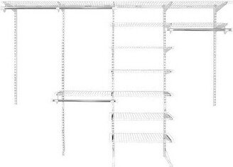 FastTrack 6 to 10 Ft Wide White Wire Custom Closet Organization Configuration Storage Hanger Rack Kit