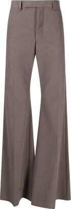 Pressed-Crease Flared Tailored Trousers