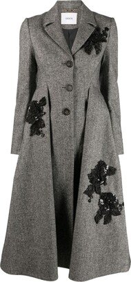 Stephanie floral-embroidered coat