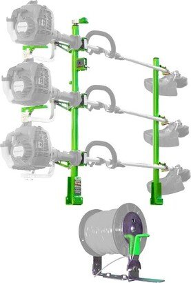 Green Touch Industries XB103 Xtreme Pro Series 3 Position Line Trimmer Rack and XD105 String Trimmer Line Spool Rack with Built In Cutter