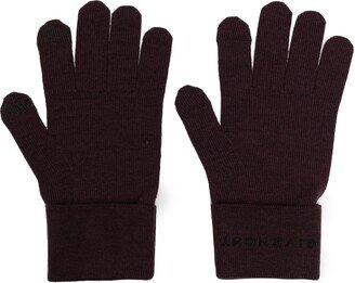 Embroidered-Logo Full-Finger Gloves