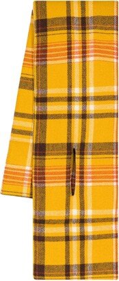 Plaid-Check Wool Slot Scarf