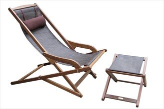 Eilaf 2 pc. Eucalyptus Sling Lounger Set with Ottoman