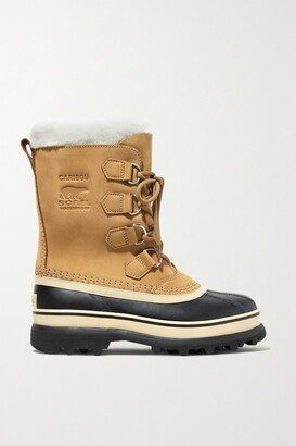 Caribou Fleece-trimmed Nubuck And Rubber Snow Boots - Brown