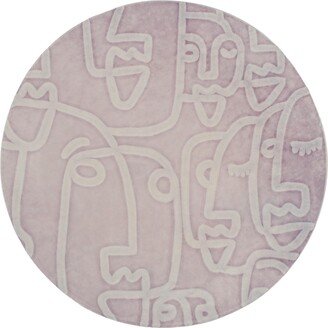 Moda Lilac Faces Round Platter 12