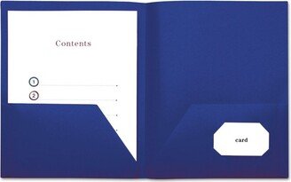 Universal Office Universal Two-Pocket Plastic Folders 11 x 8 1/2 Navy Blue 10/Pack 20541