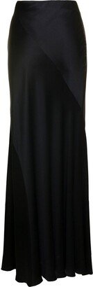 High-Waist Satin Maxi Skirt-AC