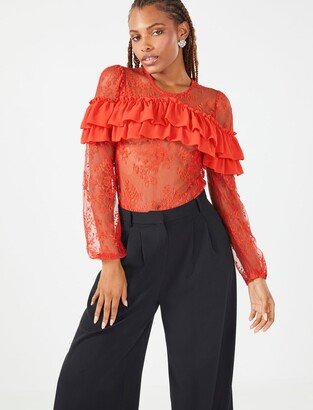 Rosa Ruffle Lace Bodysuit