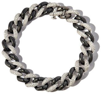 18kt Black Gold Curb-Chain Diamond Bracelet