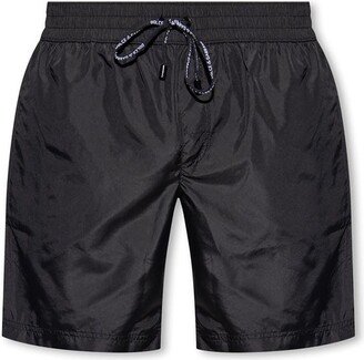 Top-Stitching Mid-Length Swim Shorts