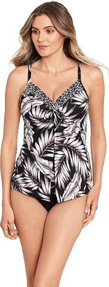 Oasis Love Knot Tankini Top (Black/Multi) Women's Swimwear