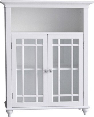 Teamson Home Wooden Bathroom Floor Cabinet 2 Doors Neal White 7466