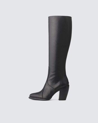 Mustang Knee High Boot- Leather Heeled Boot