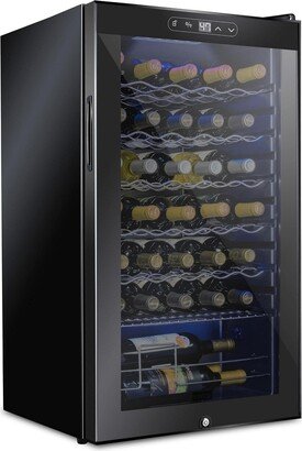 Schmecke Freestanding Wine Refrigerator, 34 Bottle Wine Cooler