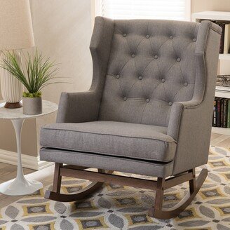 Taylor & Olive Higgins Contemporary Grey Fabric Rocking Chair