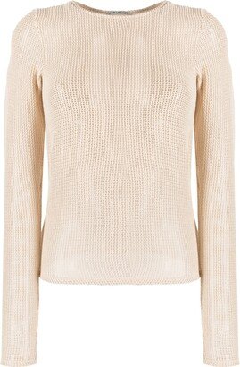 Crew-Neck Open-Knit Jumper