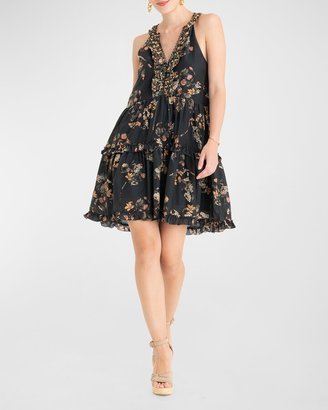 Secret Mission Isabel Floral Tiered Mini Dress